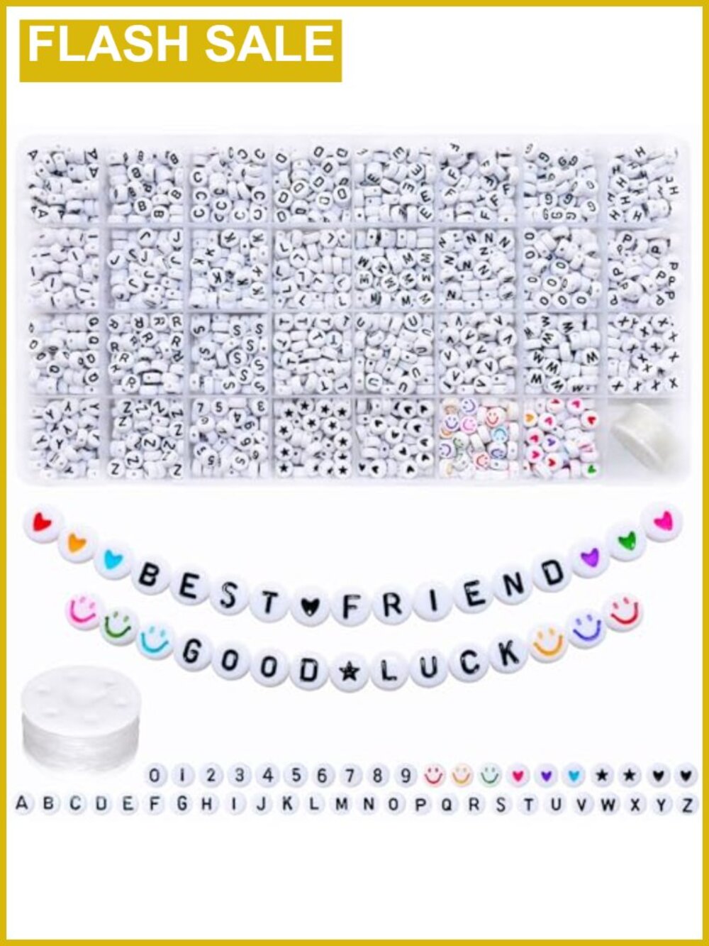 1600pcs Acrylic Alphabet Letter Beads Jewelry Making Bracelets Necklaces Key